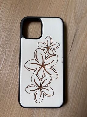 Diamond Wood - White Plumeria Wood Phone Case - IPhone 12/12 Pro